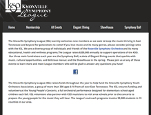 Tablet Screenshot of knoxvillesymphonyleague.org